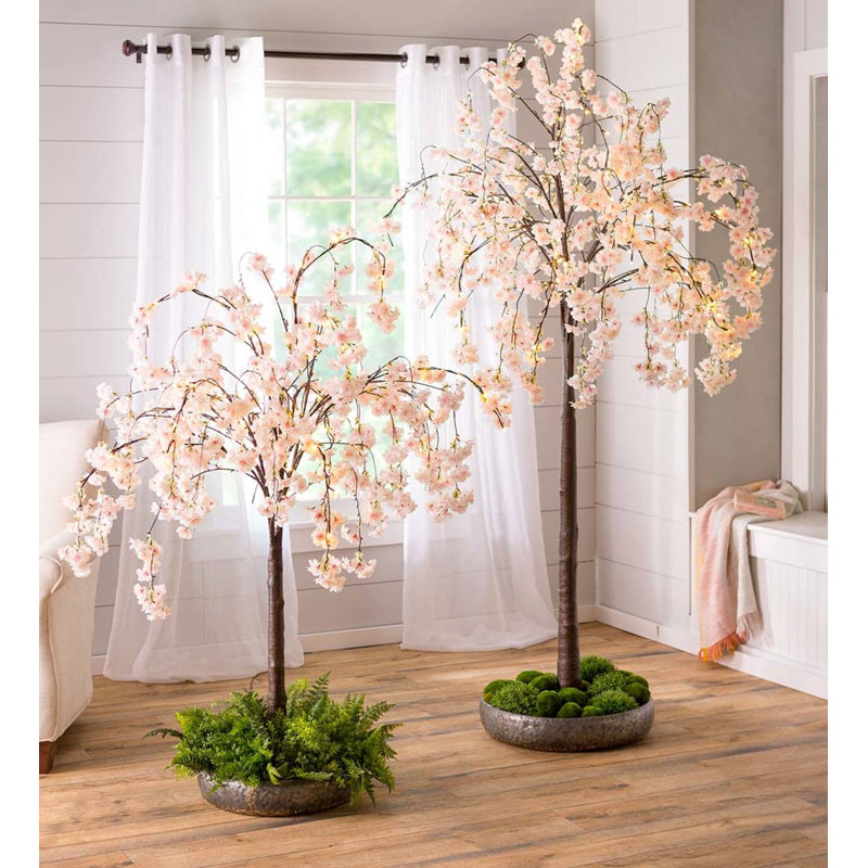 Plow & Hearth Artificial Flowering Tree in Free Standing Wayfair.ca